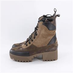 LOUIS VUITTON 1A4XYG Laureate Desert Monogram Boot Women Boots Sz 38